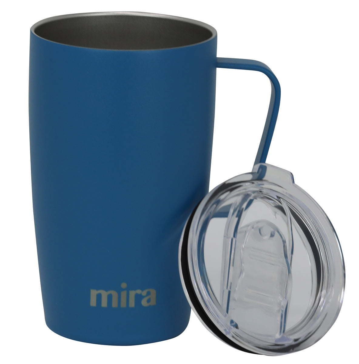Stainless Thermos Mug Stainless Steel Plastic Desk Mug, Coffee and Tea Travel  Mug- Blue Color