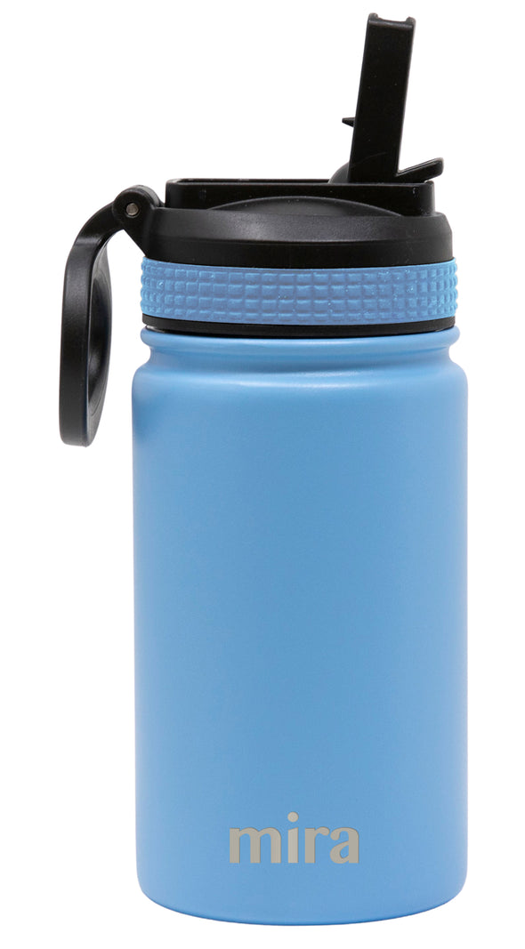MIRA 12 oz Insulated Vacuum Stainless Steel Kids Water Bottle with Straw Lid