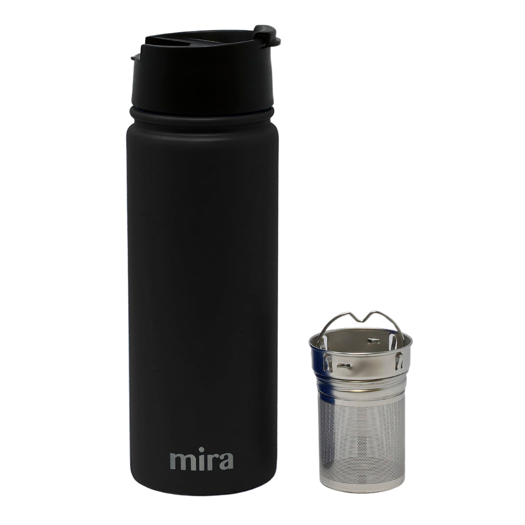 Mira 18oz Stainless Steel Insulated Tea Infuser Bottle for Loose Tea,Thermos Travel Mug, Pearl Blue, Size: 18 oz (530 ml)