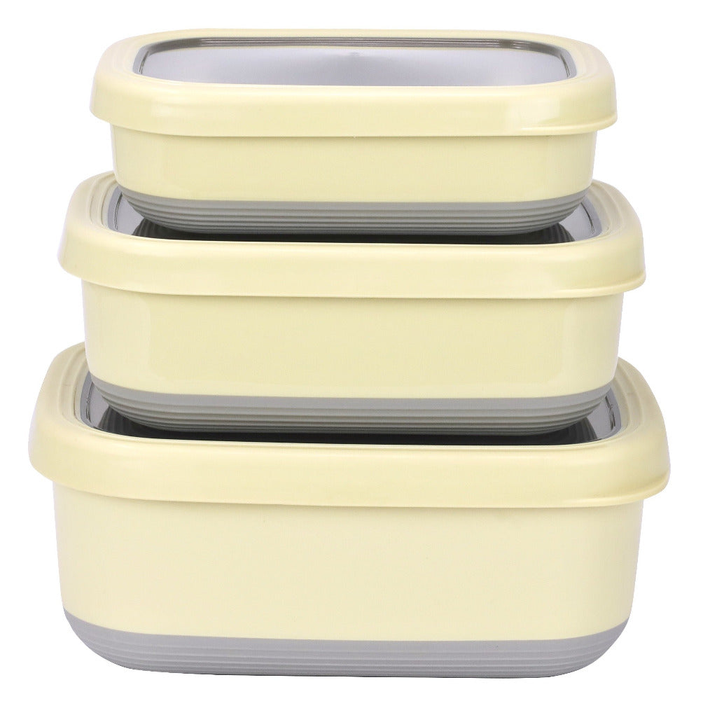 Set Of 3 Stainless Steel Containers With Lids, 20oz Snack Box And 600ml  Stackable Reusable Metal Food Containers For Lunch, Bento Box, Commercial  Food Service With Combination Serving Dish Boxes, Tight Sealing