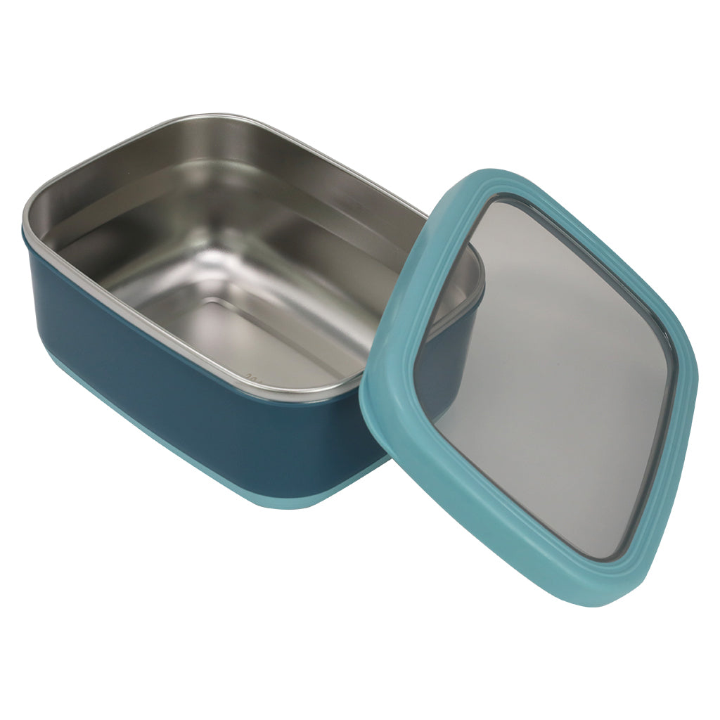 Mira Stainless Steel Salad Bowl Lunch Container - 8 Cup Salad to Go Bowl, Slate Blue, Adult Unisex, Size: Single (XL)