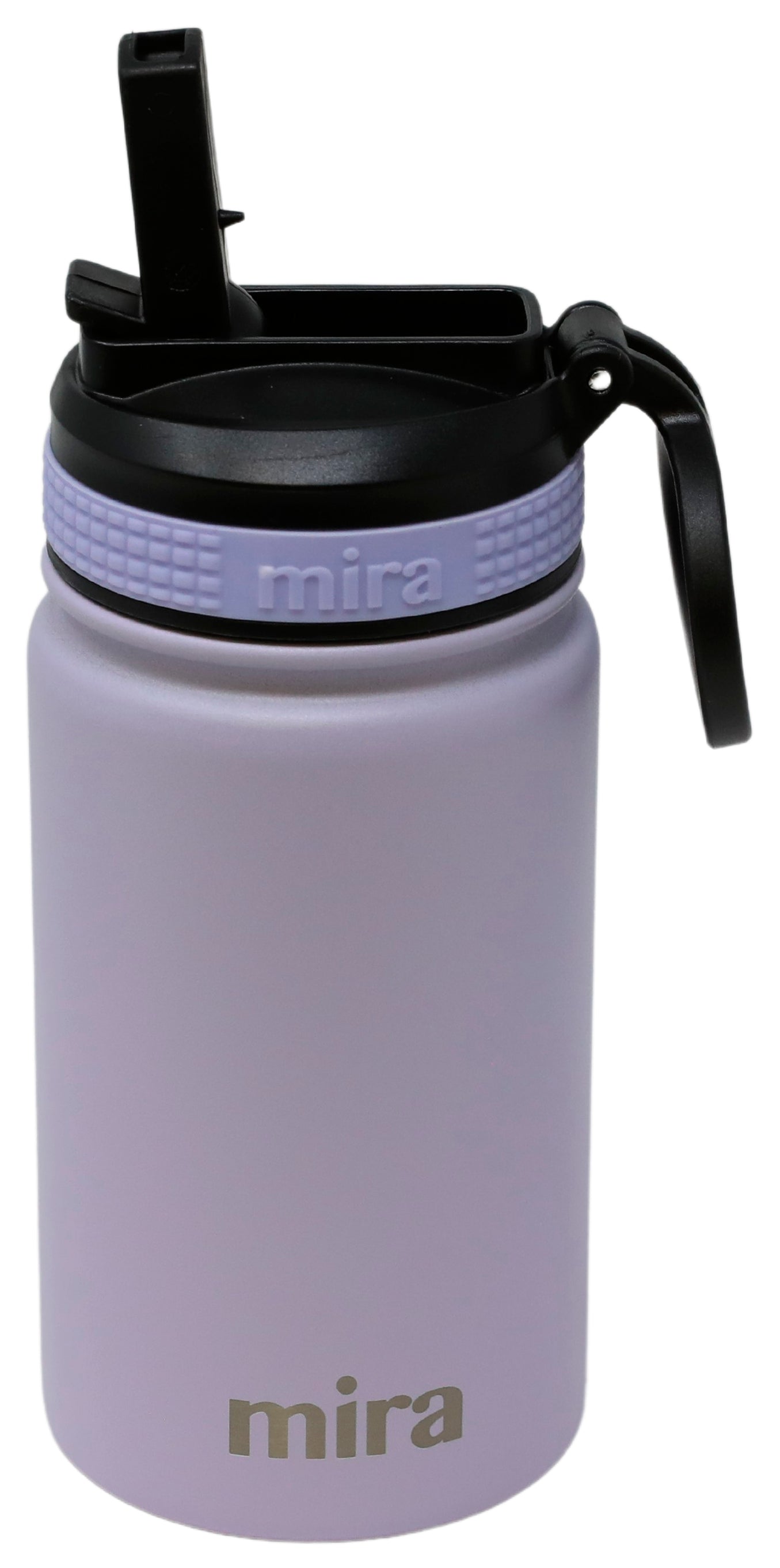 MIRA 32oz Stainless Steel Insulated Water Bottle with Straw Lid, 2 Caps,  Hydro Vacuum Thermos, Black 