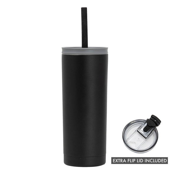 Simple Modern Travel Coffee Mug Insulated Stainless Steel Thermos Cup  Voyager with Straw and Clear Flip